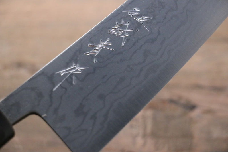 Shigeki Tanaka Acier Bleu No.2 17 Couche de Damas Damas Santoku  165mm Magnolia Manipuler - japanny-FR