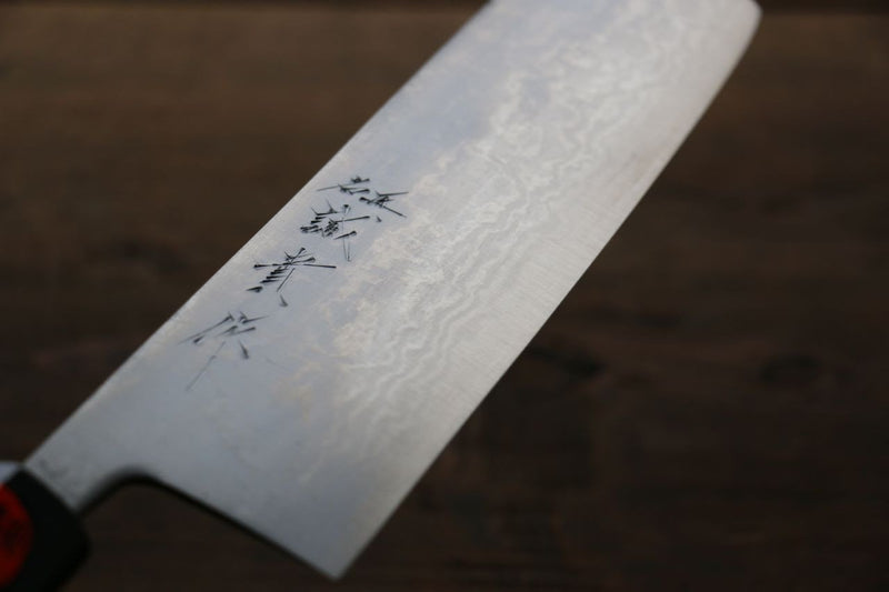 Shigeki Tanaka Acier Bleu No.2 17 Couche de Damas Damas Nakiri  180mm Magnolia Manipuler - japanny-FR