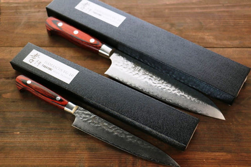 Sakai Takayuki ensemble de 33 couteaux japonais Santoku Damas 180mm et Petty 150mm - japanny-FR